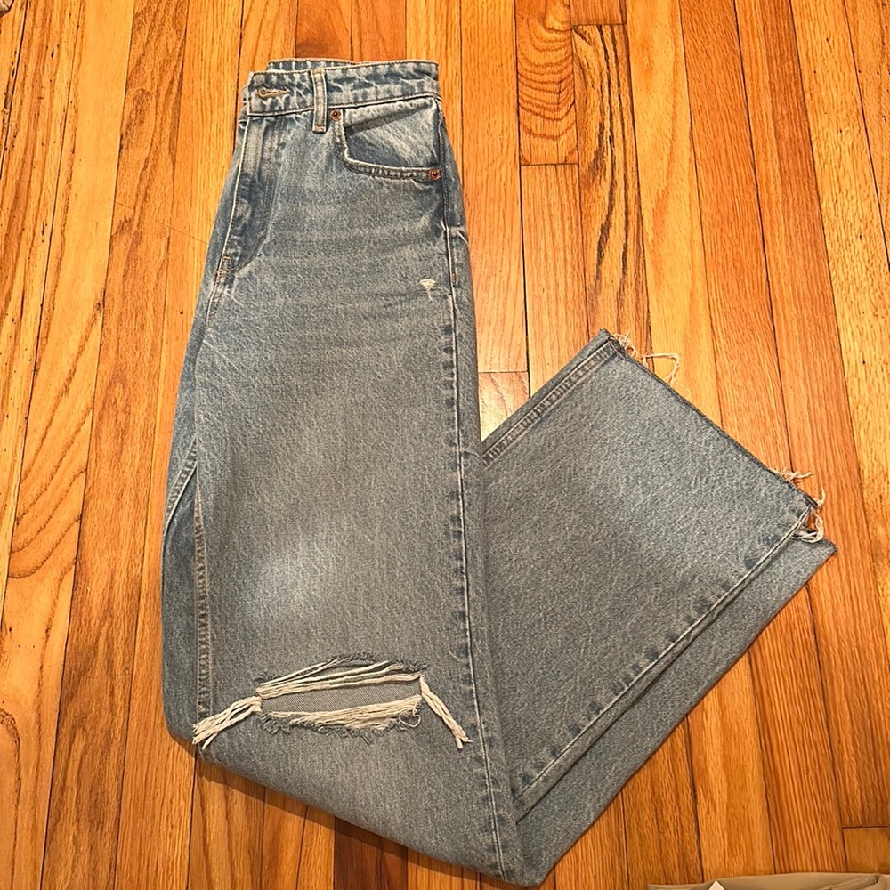 Size 4 High Rise Wide Leg Zara Jeans